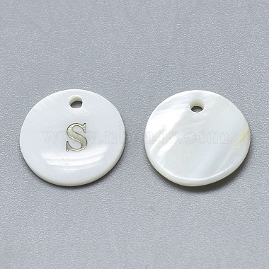 Flat Round White Shell Charms
