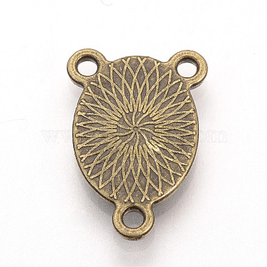 Tibetan Style Alloy Cabochon Connector Settings(TIBE-T006-10x14-AB-FF)-3