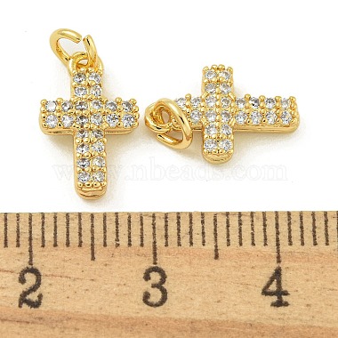 Rack-Beschichtung Messing Micro Pave klar Cubic Zirkonia Charms(KK-Z067-23G-09)-3