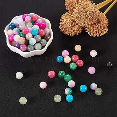 90Pcs 15 Style Dyed Natural White Jade Round Beads(G-SZ0001-06)-3