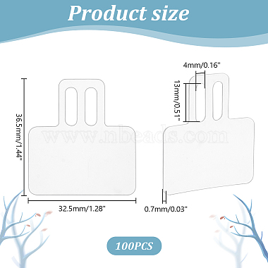 Ahadermaker 100 шт. прозрачные ПВХ очки ценники рукав(CDIS-GA0001-03)-2