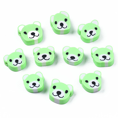 Pale Green Bear Polymer Clay Beads