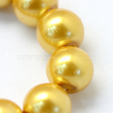 Backen gemalt pearlized Glasperlen runden Perle Stränge(X-HY-Q003-4mm-31)-3