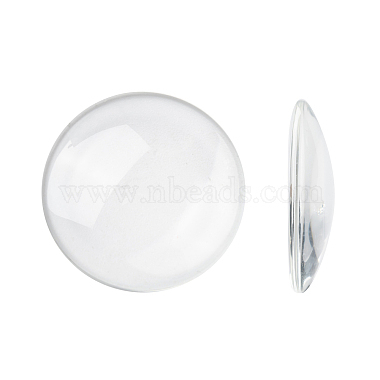 35mm Clear Flat Round Glass Cabochons