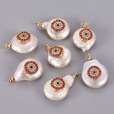 Real Gold Plated FireBrick Nuggets Pearl Pendants