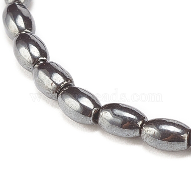 Synthetic Hematite Oval Beaded Stretch Bracelet(BJEW-JB07897-03)-3