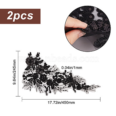 Flower Pattern Polyester Embroidered Lace Appliques(DIY-WH0308-278C)-2