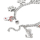 Christmas Tree & Deer & Wreath & Santa Claus Alloy Enamel Charm Bracelet(BJEW-TA00252)-5