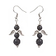 Natural Lava Rock Fairy Dangle Earrings(EJEW-JE05055)-2