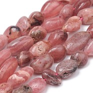 Natural Rhodochrosite Beads Strands, Nuggets, Tumbled Stone, 5~10x4~5x3~4mm, Hole: 0.8mm, about 61pcs/strand, 15.35 inch(39cm)(X-G-L493-36B)