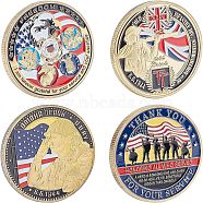 4Pcs 4 style Military Veterans Iron Challenge Coin, Appreciation Gift, Mixed Color, 1pc/style(FIND-FH0001-84)