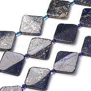 Natural Lapis Lazuli Beads Strands, Rhombus, 40x40x7~7.5mm, Hole: 2mm, about 9pcs/strand, 15.75 inch(40cm)(G-I194-32)