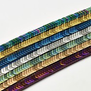 Electroplated Arrows Non-magnetic Synthetic Hematite Bead Strands, Mixed Color, 3x2x1mm, Hole: 1mm, 350pcs/strand, 15.5 inch(G-I175-02)
