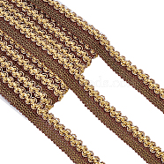 Polyester Braided Ribbons, DIY Crafts, for Curtain, Clothing, Sofa Decoration, Camel, 7/8 inch(23mm), about 13.12 Yards(12m)/Card(OCOR-WH0070-17C)