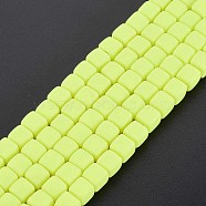 Handmade Polymer Clay Beads Strands, Cube, Champagne Yellow, 6x6x6mm, Hole: 1.2mm, about 62pcs/strand, 14.84 inch~15.75 inch(37.7cm~40cm)(CLAY-T020-09H)