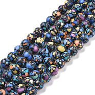 Assembled Natural & Dyed Magnesite Beads, Round, Marine Blue, 10mm, Hole: 1.2mm, about 38pcs/strand, 14.96''(38cm)(G-L575-02G)