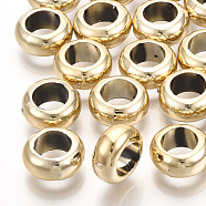 UV Plating ABS Plastic Beads, Rondelle, Golden Plated, 10x4.5mm, Hole: 6mm(CCB-S162-27G)