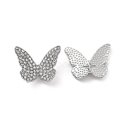 Alloy Crystal Rhinestone Pendants, Butterfly Charms, Platinum, 11.5x15x6mm, Hole: 1.6mm(FIND-A023-10B-P)
