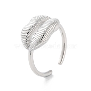 304 Stainless Steel Open Cuff Rings, Lip, Stainless Steel Color, US Size 7 1/4(17.5mm)(RJEW-H217-01P)