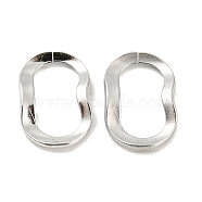304 Stainless Steel Linking Rings, Quick Link Connector, Wavy Oval, Stainless Steel Color, 13x9x1.3mm, Inner Diameter: 10x5mm(STAS-I202-06P)
