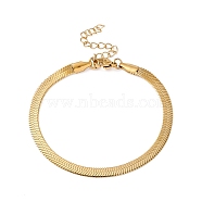304 Stainless Steel Herringbone Chains Bracelet for Men Women, Golden, Wide: 4mm, 6-1/2 inch(16.5cm)(BJEW-D450-01G-02)