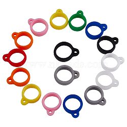 70Pcs 10 Colors Silicone Pendant, for Electronic stylus & Lighter Making, Ring, Mixed Color, Inner Diameter: 13mm, 7pcs/color(SIL-GF0001-23)