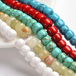 Natural Gemstone Column Bead Strands, Mixed Color, 8x6mm, Hole: 1mm, about 70pcs/strand, 15.75 inch(G-E266-05M)