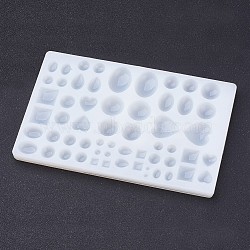 Mixed Shape Design DIY Silicone Molds, For Resin Jewelry Making, Rectangle, White, 255x161x15mm(X-AJEW-P042-01)