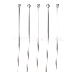 Tarnish Resistant 304 Stainless Steel Ball Head pins, Stainless Steel Color, 35x0.7mm, 21 Gauge, Head: 1.9mm(STAS-N017-02-35mm)