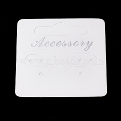 Paper Display Cards, Used For Earrings, Rectangle, White, 50.5x50x0.3mm(CDIS-S025-31)