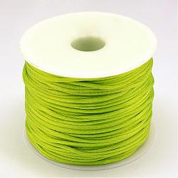 Nylon Thread, Rattail Satin Cord, Green Yellow, 1.0mm, about 76.55 yards(70m)/roll(NWIR-R025-1.0mm-231)