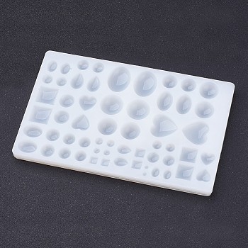 Mixed Shape Design DIY Silicone Molds, For Resin Jewelry Making, Rectangle, White, 255x161x15mm