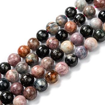 Natural Tourmaline Round Bead Strands, 8mm, Hole: 1mm, about 48pcs/strand, 15.5 inch