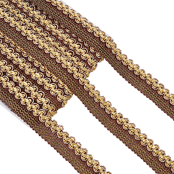 Polyester Braided Ribbons, DIY Crafts, for Curtain, Clothing, Sofa Decoration, Camel, 7/8 inch(23mm), about 13.12 Yards(12m)/Card