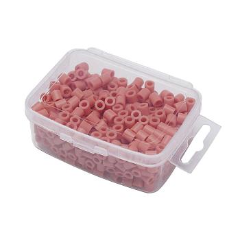 1 Box 5mm Hama Beads PE DIY Fuse Beads Refills for Kids, Tube, Light Salmon, 5x5mm, Hole: 3mm, about 500pcs/box