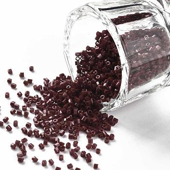 TOHO Hexagon Beads, Japanese Seed Beads, 15/0 Two Cut Glass Seed Beads, (46) Opaque Oxblood, 15/0, 1.5x1.5x1.5mm, Hole: 0.5mm, about 170000pcs/bag