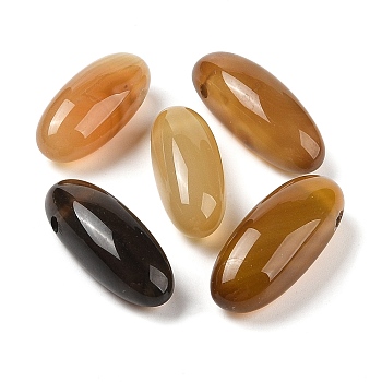 Natural Agate(Dyed & Heated) Beads, Oval, Top Drilled, Mixed Color, 24.5~42x10.5~14.5x8.5~13.5mm, Hole: 2mm
