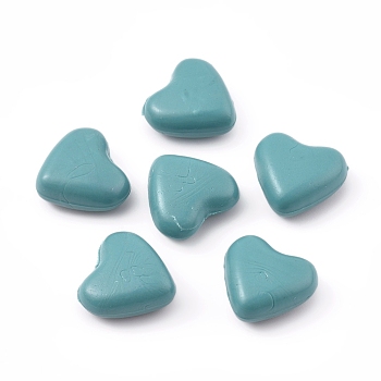 Sealing Wax Particles for Retro Seal Stamp, Heart, Medium Turquoise, 12.5x13.5x6.5mm