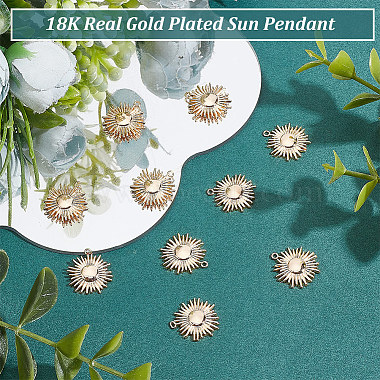 BENECREAT 10Pcs Brass Solar Eclipse Pendants(KK-BC0013-13)-4