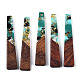 Transparent Resin & Walnut Wood Pendants(RESI-N039-67D)-1