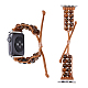Natural Tiger Eye Round Braided Bead Watch Band(AJEW-WH0312-86A)-1