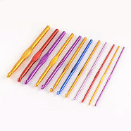 Random Single Color Aluminum Crochet Hooks, Single Color per Bag, Pin: 3.5mm, 148x3mm(TOOL-R058-04)