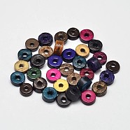 Dyed Natural Coconut Disc Loose Beads, Mixed Color, 8~9x3~6mm, Hole: 1~3mm, about 1950pcs/500g(COCB-O002-05)