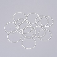 Brass Linking Rings, Silver Color Plated, 16x0.65mm, Inner Diameter: 15mm(X-EC18716MM-S)
