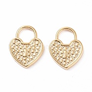 304 Stainless Steel Charms Cabochon Setting for Enamel, Heart, Golden, 13x10x1.5mm, Hole: 4x4.5mm(STAS-B024-90G)