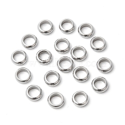 Tarnish Resistant 304 Stainless Steel Beads, Ring, Stainless Steel Color, 6x2mm,Hole:4mm(X-STAS-E038-1)