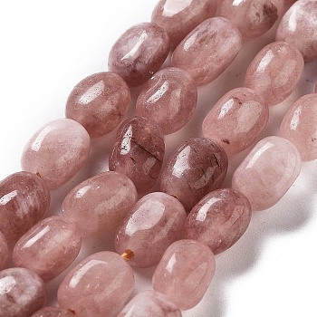Dyed Natural Malaysia Jade Beads Strands, Oval, Indian Red, 8.5~11x7~8.5x7~8.5mm, Hole: 1mm, about 18pcs/strand, 7.28~7.48 inch(18.5~19cm)