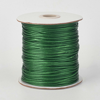 Eco-Friendly Korean Waxed Polyester Cord, Dark Green, 0.5mm, about 169.51~174.98 Yards(155~160m)/Roll