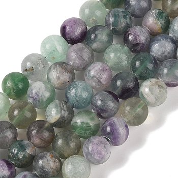 Natural Fluorite Beads Strands, Round, Grade AB, 12mm, Hole: 1.2mm, about 31pcs/strand, 14.76''(37.5cm)