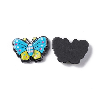 Opaque Resin Cabochons, Butterfly, Dodger Blue, 17x24x4.5mm